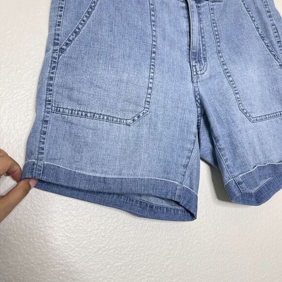 J. Crew Shorts Size 4 Cargo Denim Lightweight Blue Cuffed 6" Inseam Utility Flat - Picture 7 of 12
